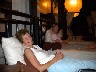 Relaxing in hotel loungers
