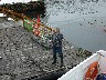 Tommy on the pier to help us all in
