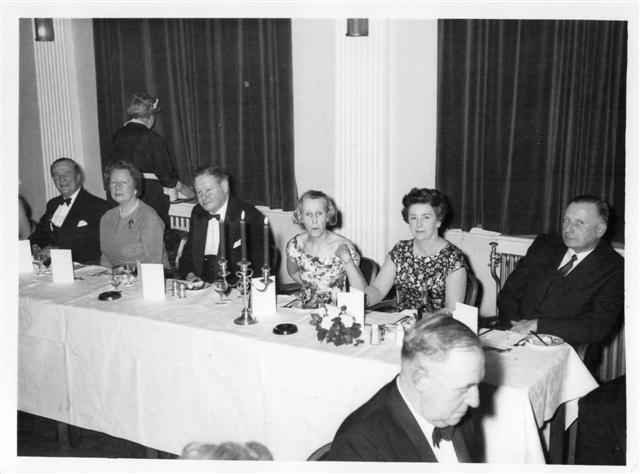 From left George & Aileen Blanchard 2 not known Peggy & Jim Fletcher. Bill Wilson in foreground. 