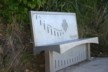 A memorial seat at Rarangi Beach