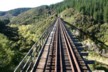 At the end of a viaduct on the Taieri Gorge railway