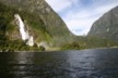 A waterfall in Milford Sound