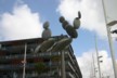 A moving statue by the harbour