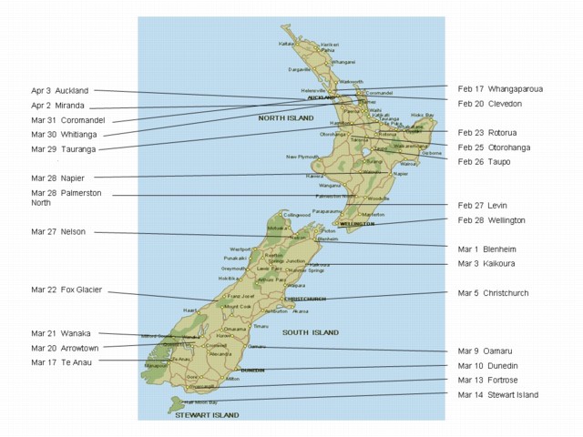 Map of New Zealand