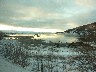 View across frozen water