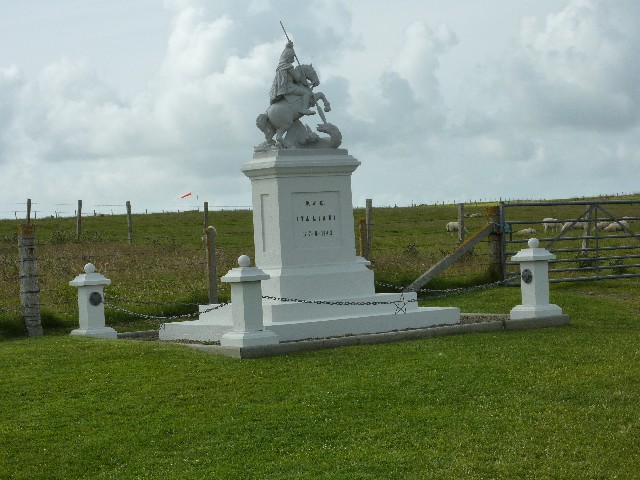 St George statue made from barbed wire and concrete
