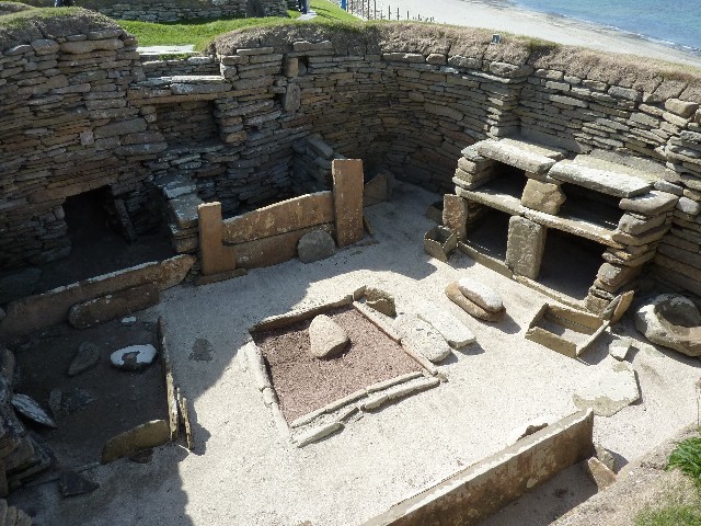 Skara Brae house showing dresser and box beds