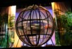 The giant steel mesh ball with 3 cyclists at the Shanghai acrobatics