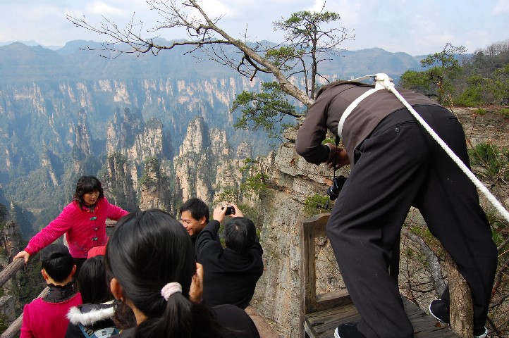 Tied on to take a photo