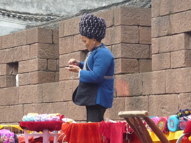 Miao costumed old lady