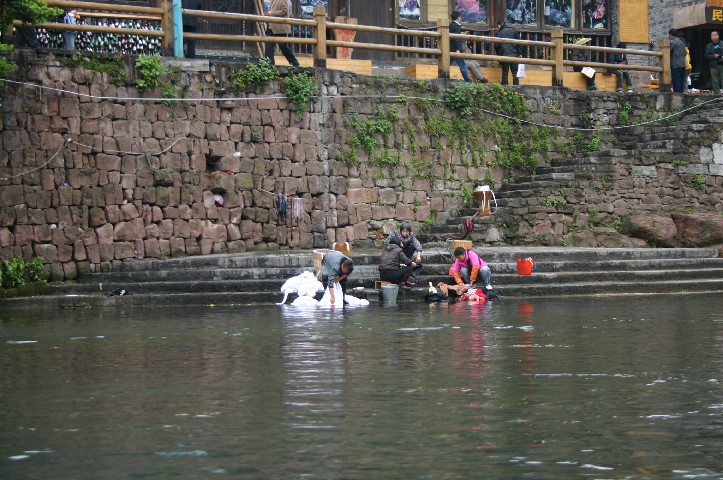 Still washing in river