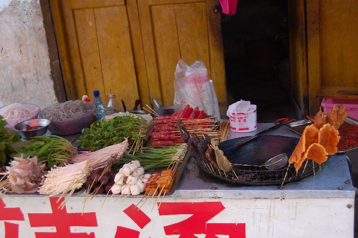 Street food market - food prepared