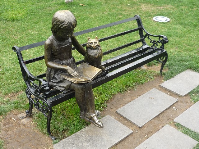 Bronze statue in park