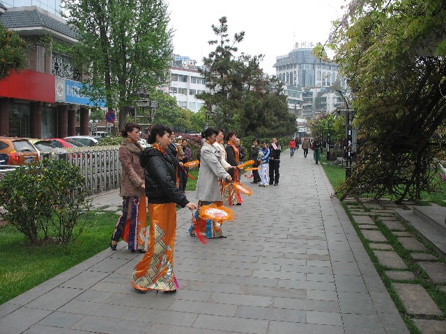 Dancers practising in the park