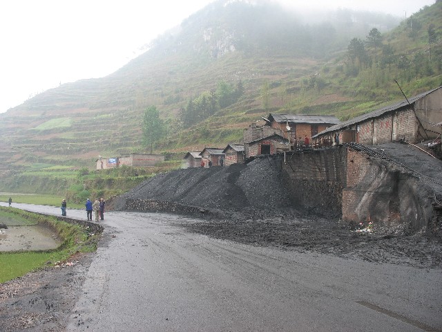 Coal mine in the mist