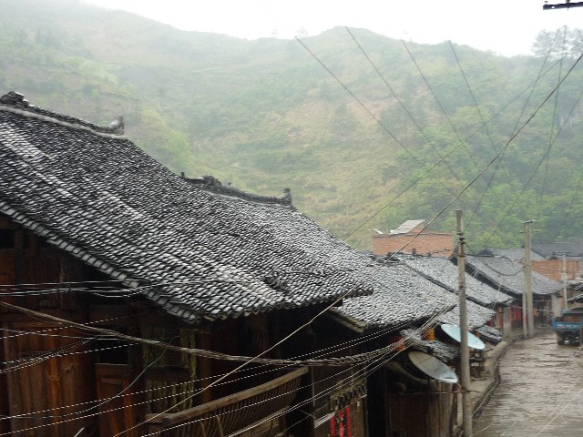 Roofs in village