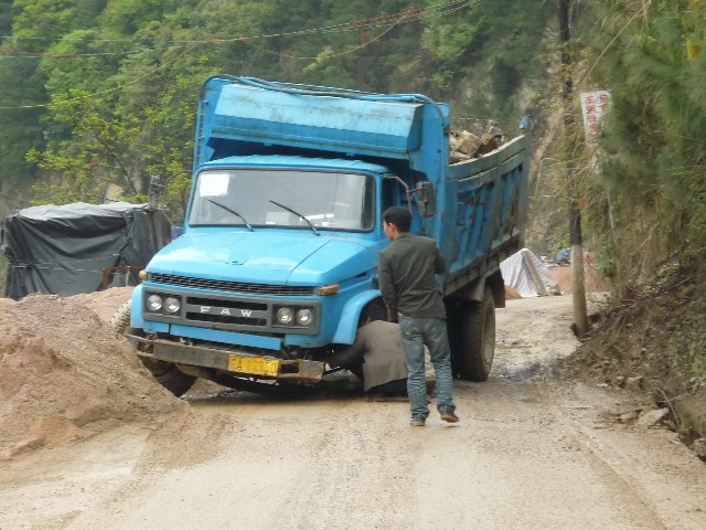 Ooops this doesn't look too good our driver investigates