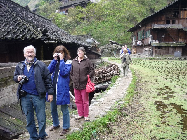 Walking through houses and fields