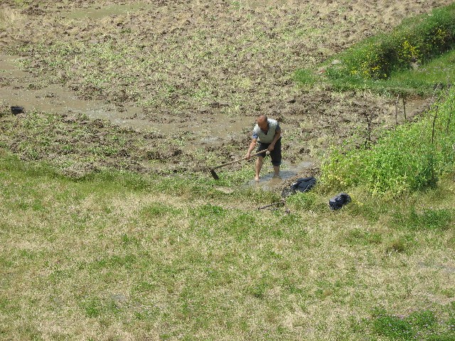 Hand ploughing