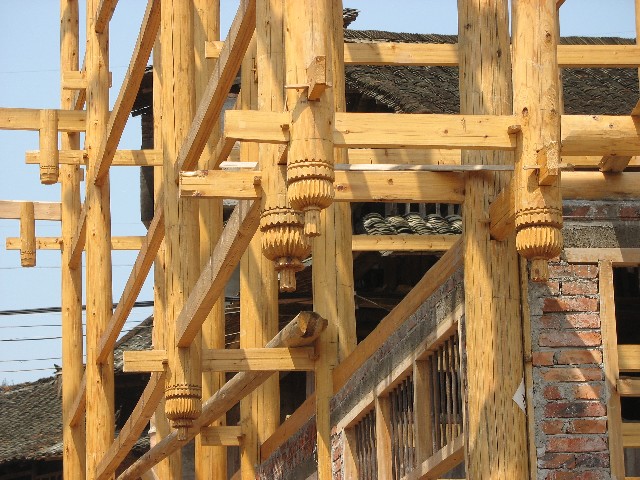 Ornate carvings on houses - no nails or screws used