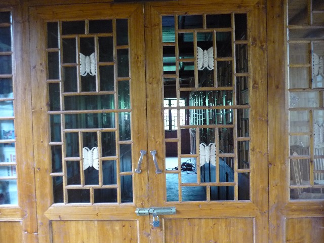 Butterfly decorations on doors