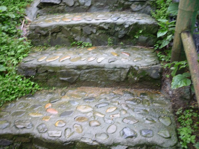 Even here the path is decorated in stones