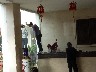 Cleaning windows in hotel