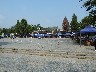 Looking across square