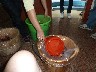 Liquid added to buckets