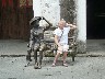 Bronze statues all along the street