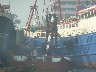 Ice being lifted onto fishing boat for keeping fish cold