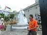 Cesar the guide showing the modern statue of the Pope 1
