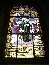 Inside cathedral stained glass window