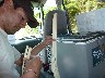 Stripping off the outside hard fibres