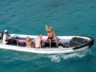 The snorkellers return to the boat