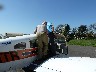 Entering a small plane