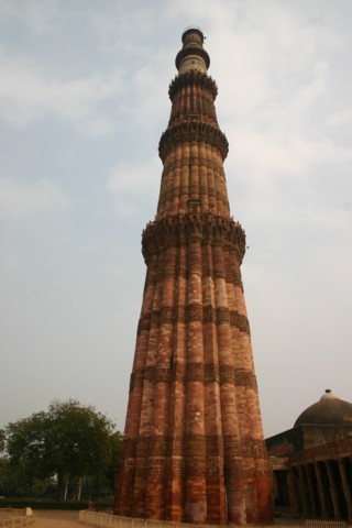 The five-storey tower at Qutab Minar