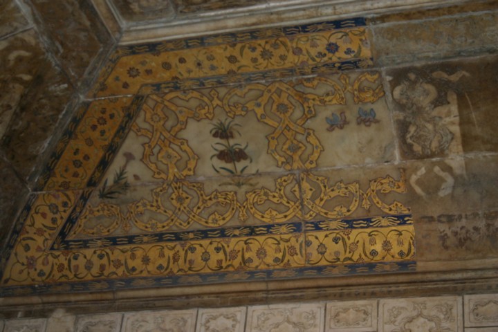 A partially restored ceiling