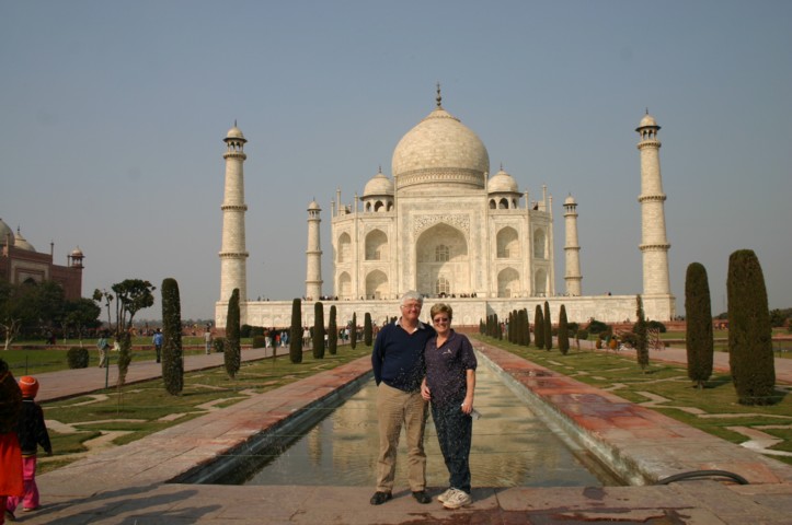 Sunshine, cloudless skies and the fountains were working