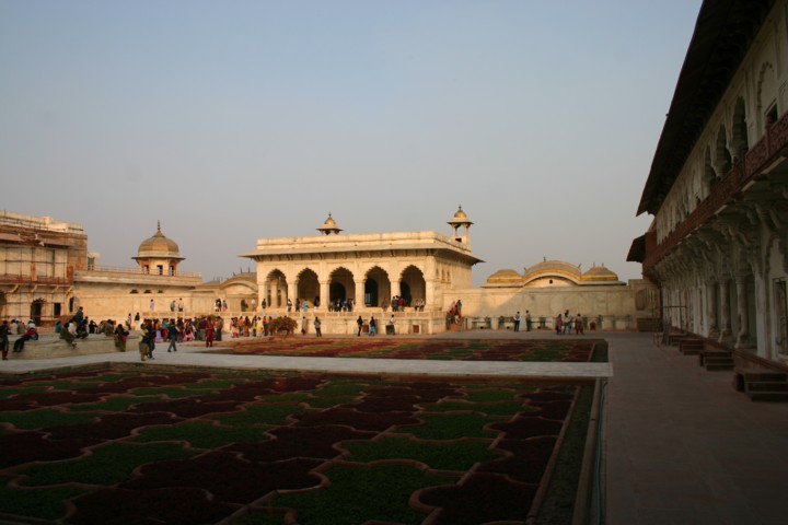 The garden inside the Agra Red Fort
