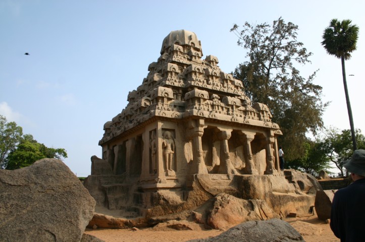 A temple carved out of a single rock