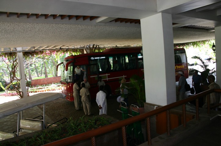 Bus arrival at Taj Fisherman's cove