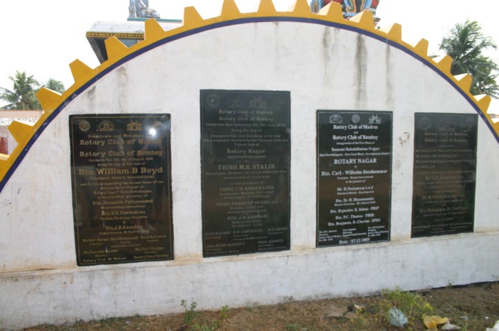 Rotary plaques at the restored fishing village