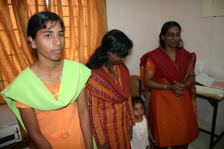 Students and teacher in the computer centre