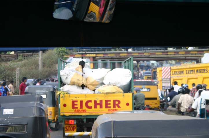 Approaching the railway bridge - the earth movers didn't
