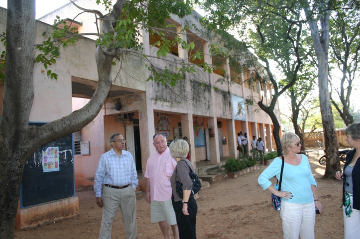 Thomas explains the charity work done at the school in Madharpakkam