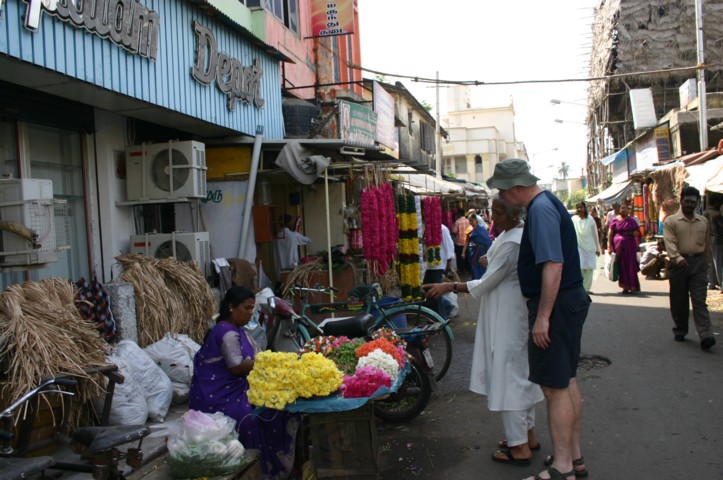 Flowers near the Hindu temple