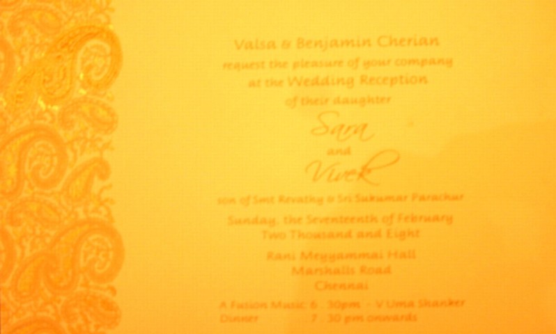 Invitation to the Reception