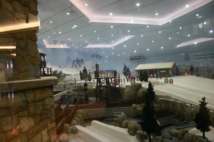 A side view of the ski slope