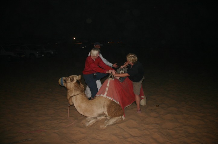 Another way of getting off a camel